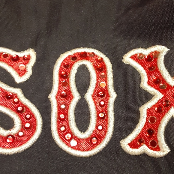 💕 Boston Red Sox windbreaker full zip rhinestones Sm - Picture 15 of 16